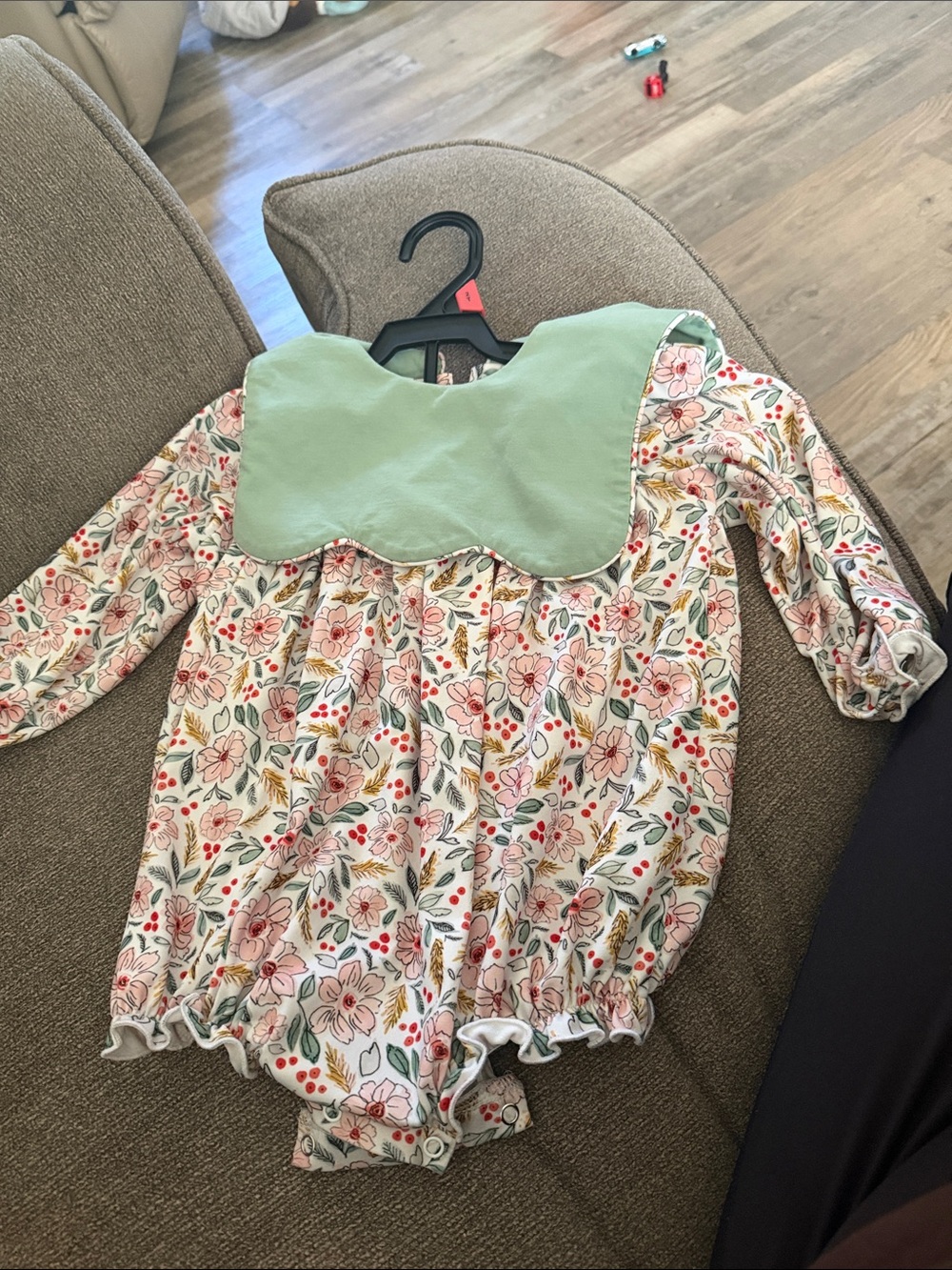 Floral smocked outfit with bib